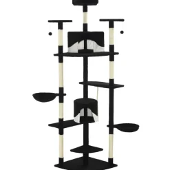 vidaXL Kattenkrabpaal met sisal krabpalen 203 cm zwart en wit
