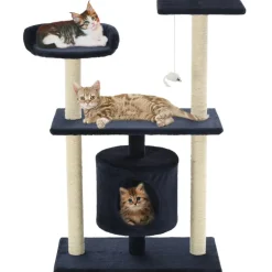 vidaXL Kattenkrabpaal met sisal krabpalen 95 cm donkerblauw