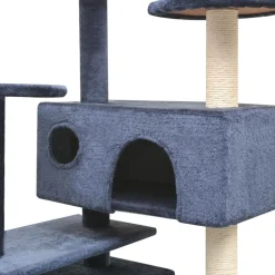 vidaXL Kattenkrabpaal met sisal krabpalen 125 cm donkerblauw
