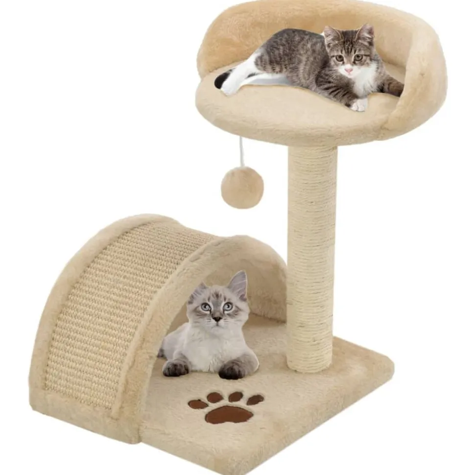 vidaXL Kattenkrabpaal met sisal krabpaal 40 cm beige en bruin