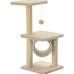 vidaXL Kattenkrabpaal met sisal krabpalen 65 cm beige