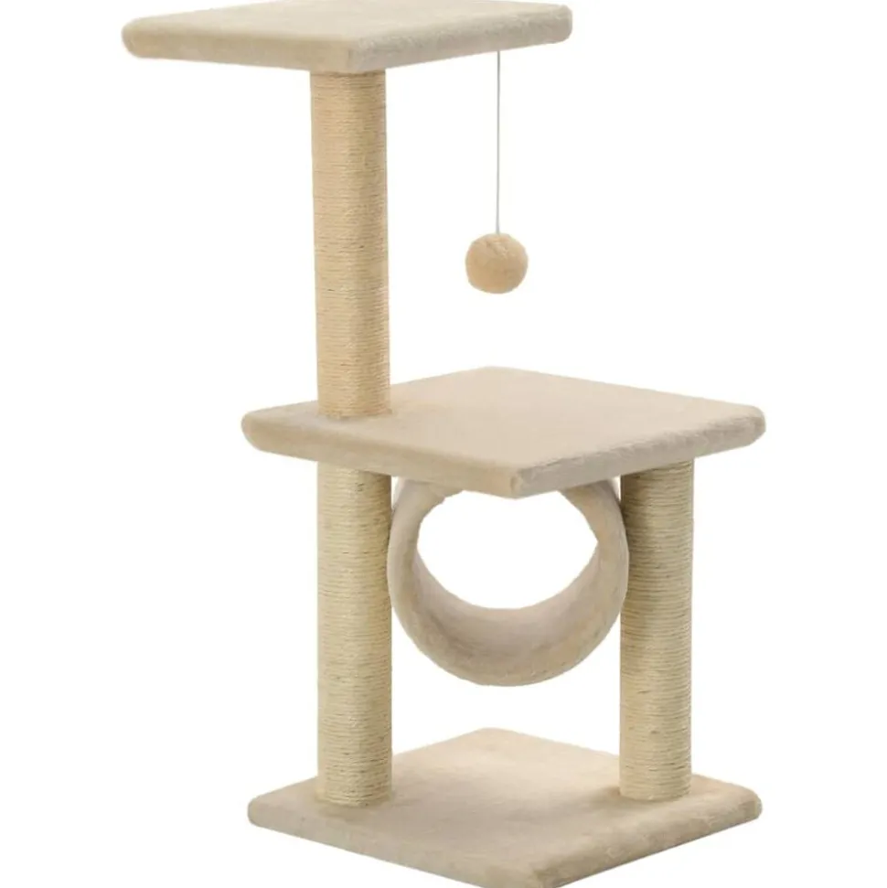 vidaXL Kattenkrabpaal met sisal krabpalen 65 cm beige