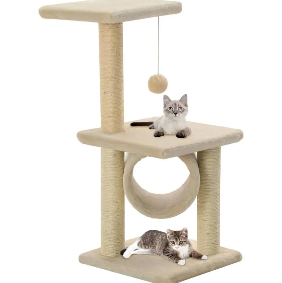 vidaXL Kattenkrabpaal met sisal krabpalen 65 cm beige
