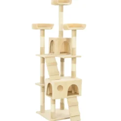 vidaXL Kattenkrabpaal met sisal krabpalen 170 cm beige