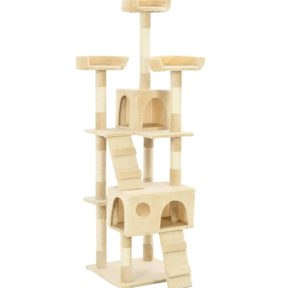 vidaXL Kattenkrabpaal met sisal krabpalen 170 cm beige