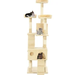 vidaXL Kattenkrabpaal met sisal krabpalen 170 cm beige
