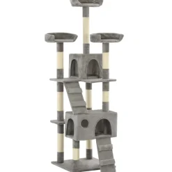 vidaXL Kattenkrabpaal met sisal krabpalen 170 cm grijs