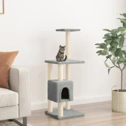 vidaXL Kattenkrabpaal met sisal krabpalen 104 cm lichtgrijs
