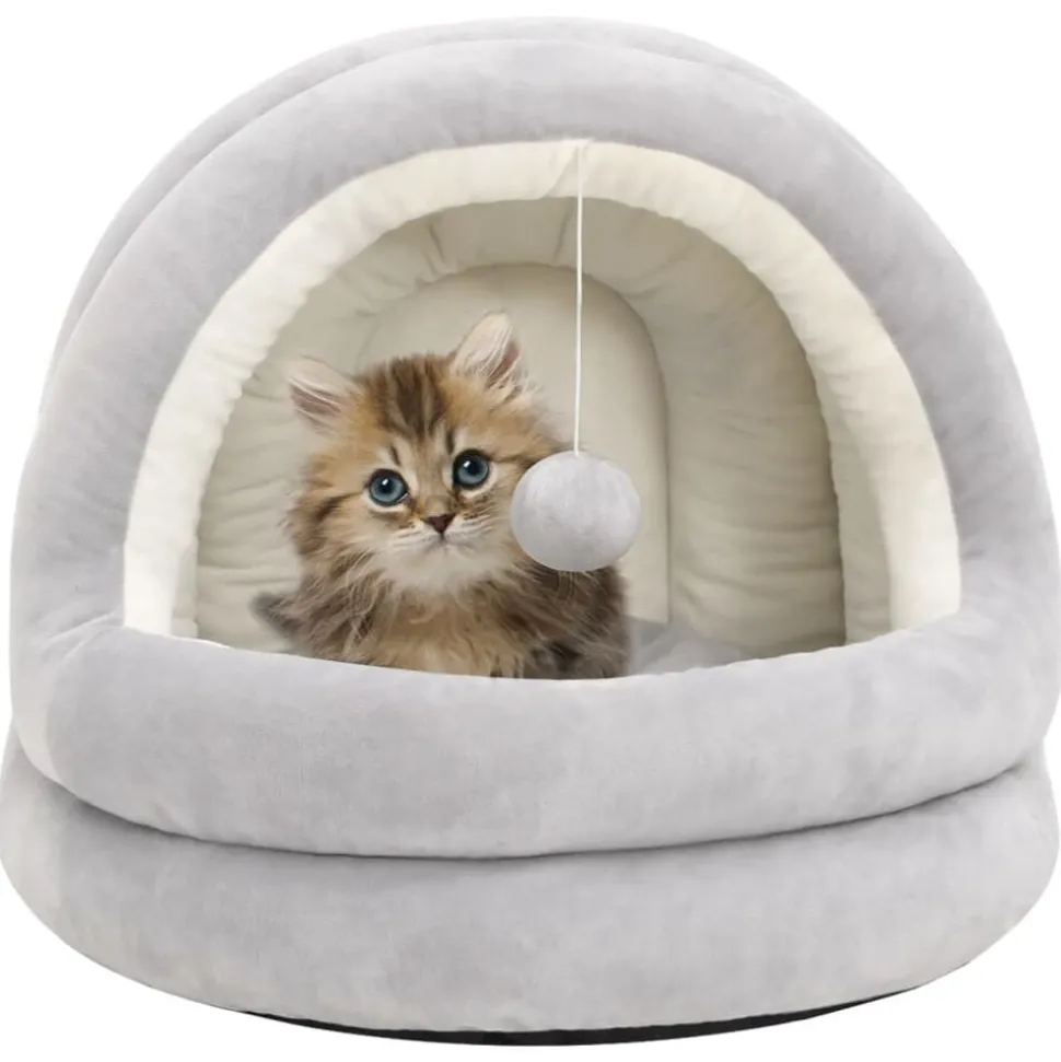 vidaXL Kattenmand 40x40x35 cm grijs en crèmekleurig