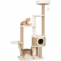 vidaXL Kattenmeubel met luxe kussen en krabpalen 148 cm zeegras