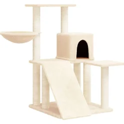 vidaXL Kattenmeubel met sisal krabpalen 82 cm crèmekleurig