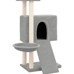 vidaXL Kattenmeubel met sisal krabpalen 96 cm lichtgrijs