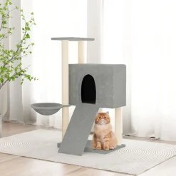 vidaXL Kattenmeubel met sisal krabpalen 96 cm lichtgrijs