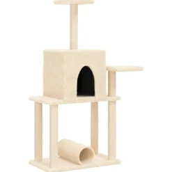vidaXL Kattenmeubel met sisal krabpalen 122 cm crèmekleurig