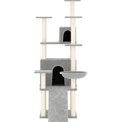 vidaXL Kattenmeubel met sisal krabpalen 154 cm lichtgrijs