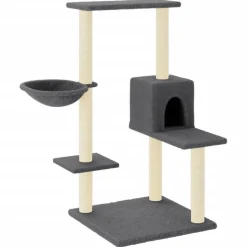 vidaXL Kattenmeubel met sisal krabpalen 95 cm donkergrijs