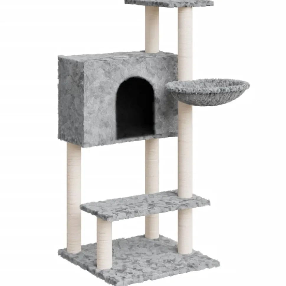 vidaXL Kattenmeubel met sisal krabpalen 108,5 cm lichtgrijs