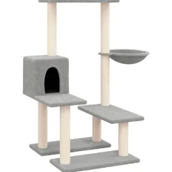 vidaXL Kattenmeubel met sisal krabpalen 94,5 cm lichtgrijs