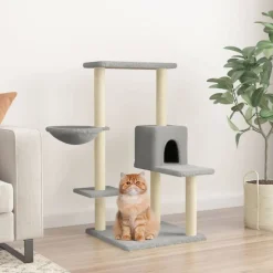 vidaXL Kattenmeubel met sisal krabpalen 95 cm lichtgrijs