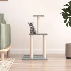 vidaXL Kattenmeubel met sisal krabpalen 85,5 cm lichtgrijs