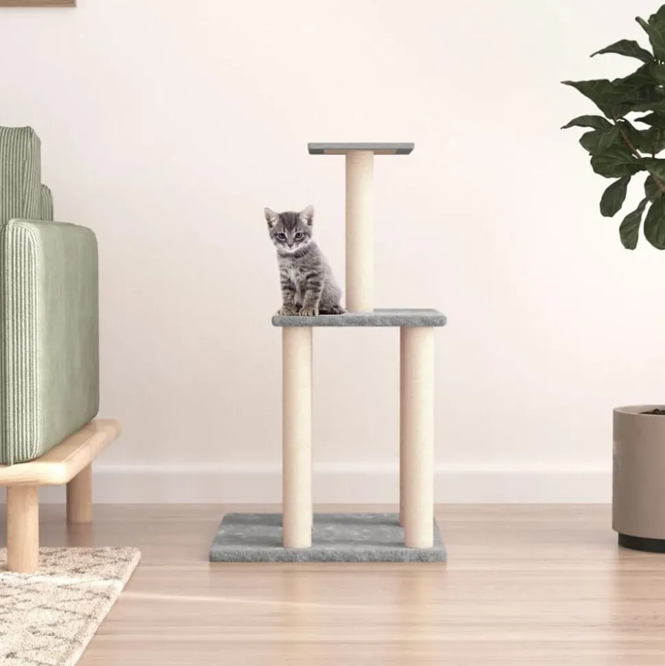 vidaXL Kattenmeubel met sisal krabpalen 85,5 cm lichtgrijs