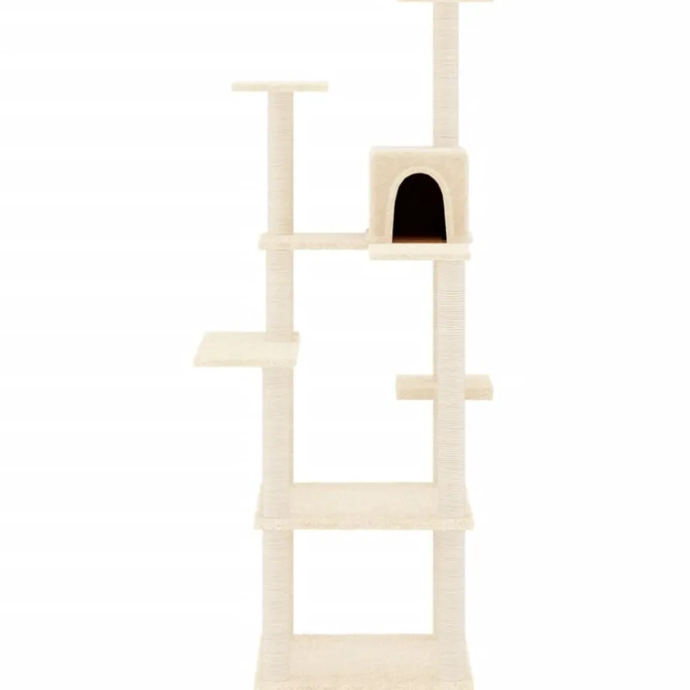 vidaXL Kattenmeubel met sisal krabpalen 153 cm crèmekleurig