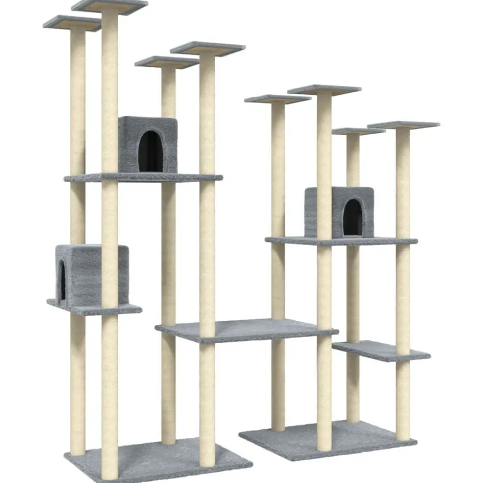 vidaXL Kattenmeubel met sisal krabpalen 174 cm lichtgrijs