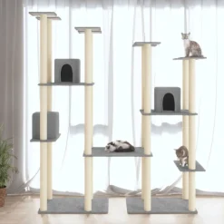 vidaXL Kattenmeubel met sisal krabpalen 174 cm lichtgrijs