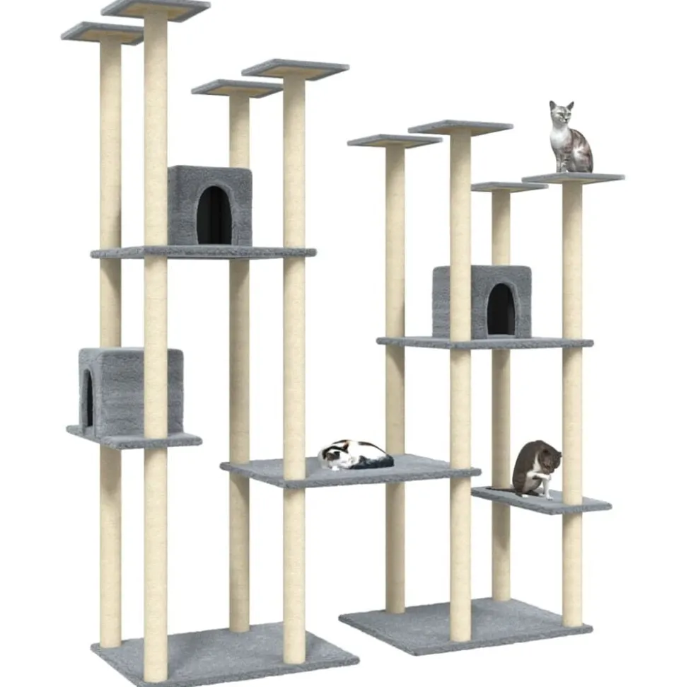 vidaXL Kattenmeubel met sisal krabpalen 174 cm lichtgrijs
