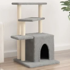 vidaXL Kattenmeubel met sisal krabpalen 83,5 cm lichtgrijs