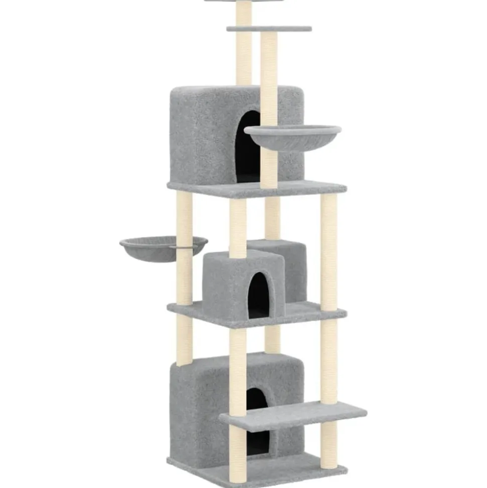 vidaXL Kattenmeubel met sisal krabpalen 180 cm lichtgrijs