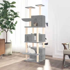 vidaXL Kattenmeubel met sisal krabpalen 180 cm lichtgrijs