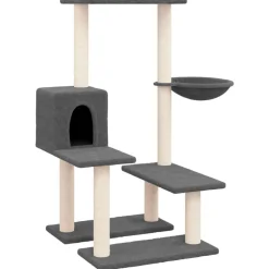 vidaXL Kattenmeubel met sisal krabpalen 94,5 cm donkergrijs