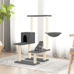 vidaXL Kattenmeubel met sisal krabpalen 94,5 cm donkergrijs