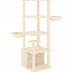 vidaXL Kattenmeubel met sisal krabpalen 147 cm crèmekleurig