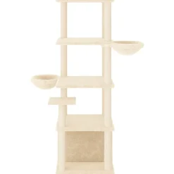 vidaXL Kattenmeubel met sisal krabpalen 147 cm crèmekleurig