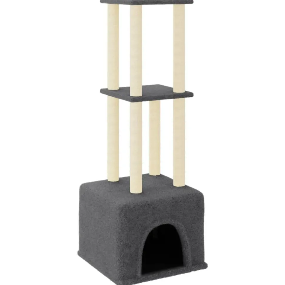 vidaXL Kattenmeubel met sisal krabpalen 133,5 cm donkergrijs