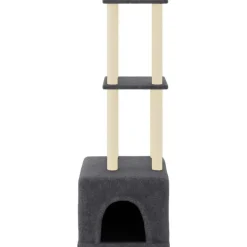 vidaXL Kattenmeubel met sisal krabpalen 133,5 cm donkergrijs