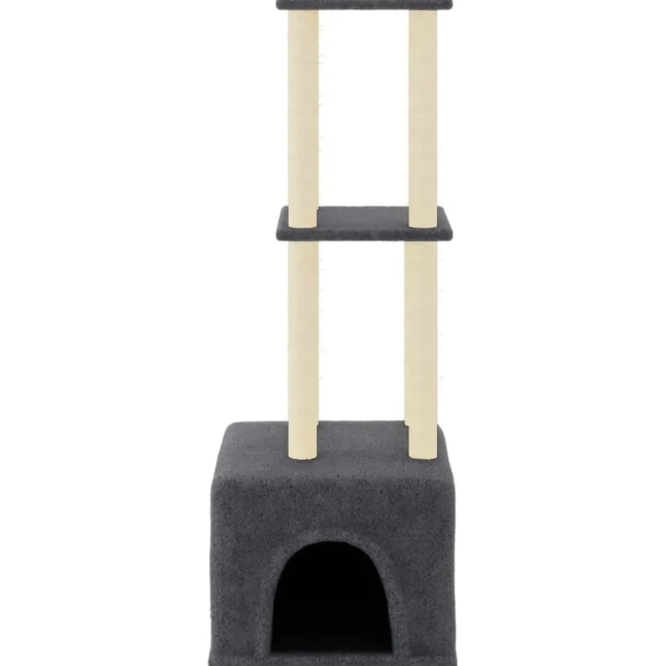 vidaXL Kattenmeubel met sisal krabpalen 133,5 cm donkergrijs