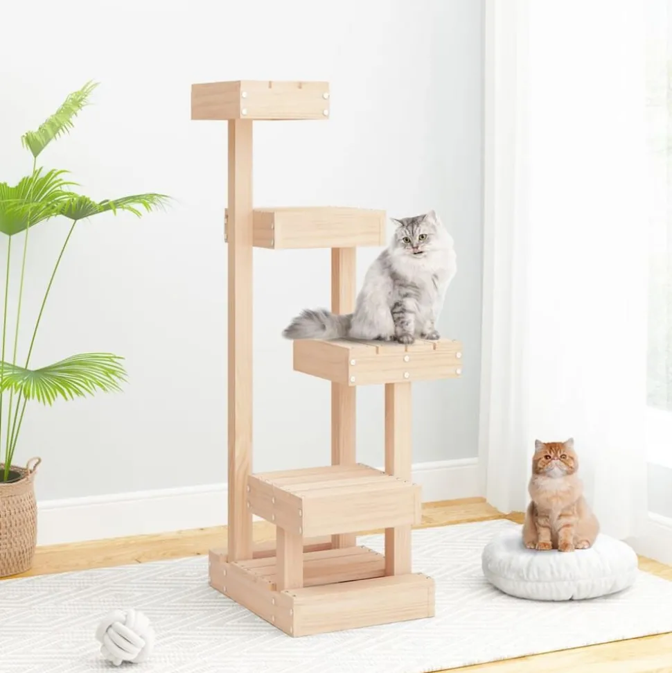 vidaXL Kattenmeubel 45,5x49x103 cm massief grenenhout