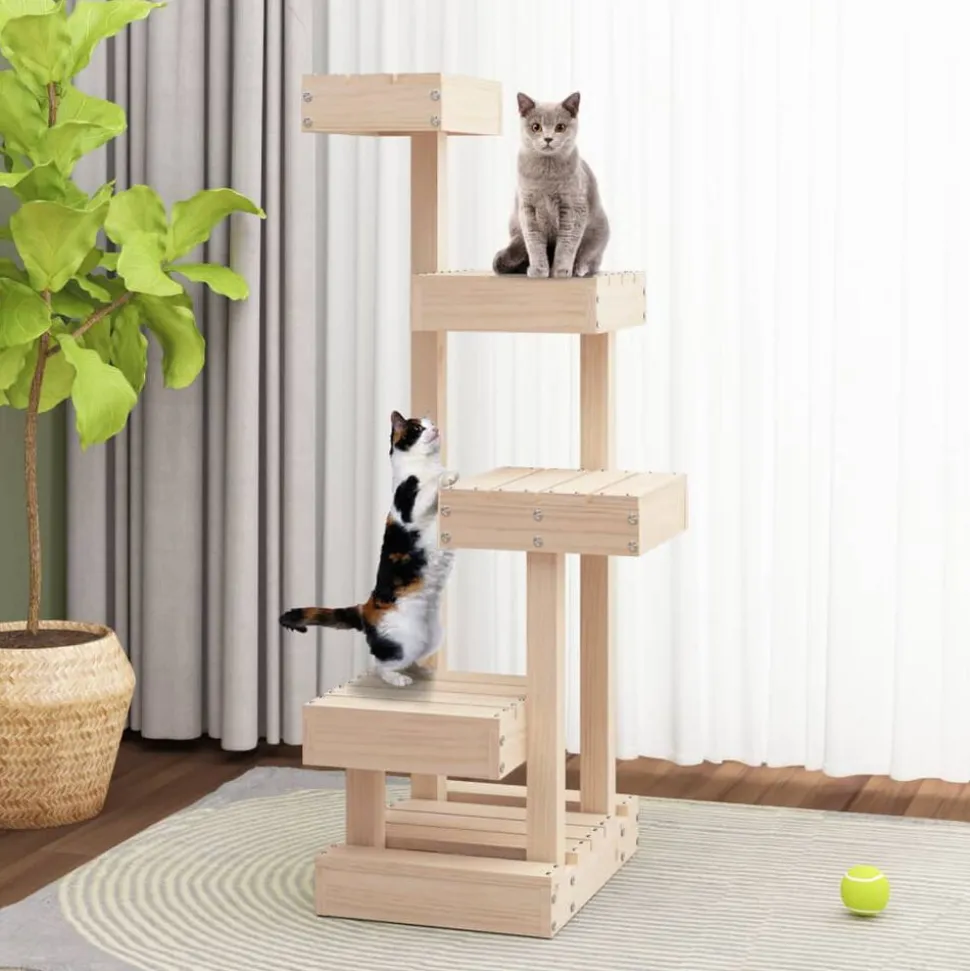 vidaXL Kattenmeubel 45,5x49x103 cm massief grenenhout