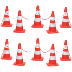 vidaXL Kegelset met ketting 10 m rood en wit