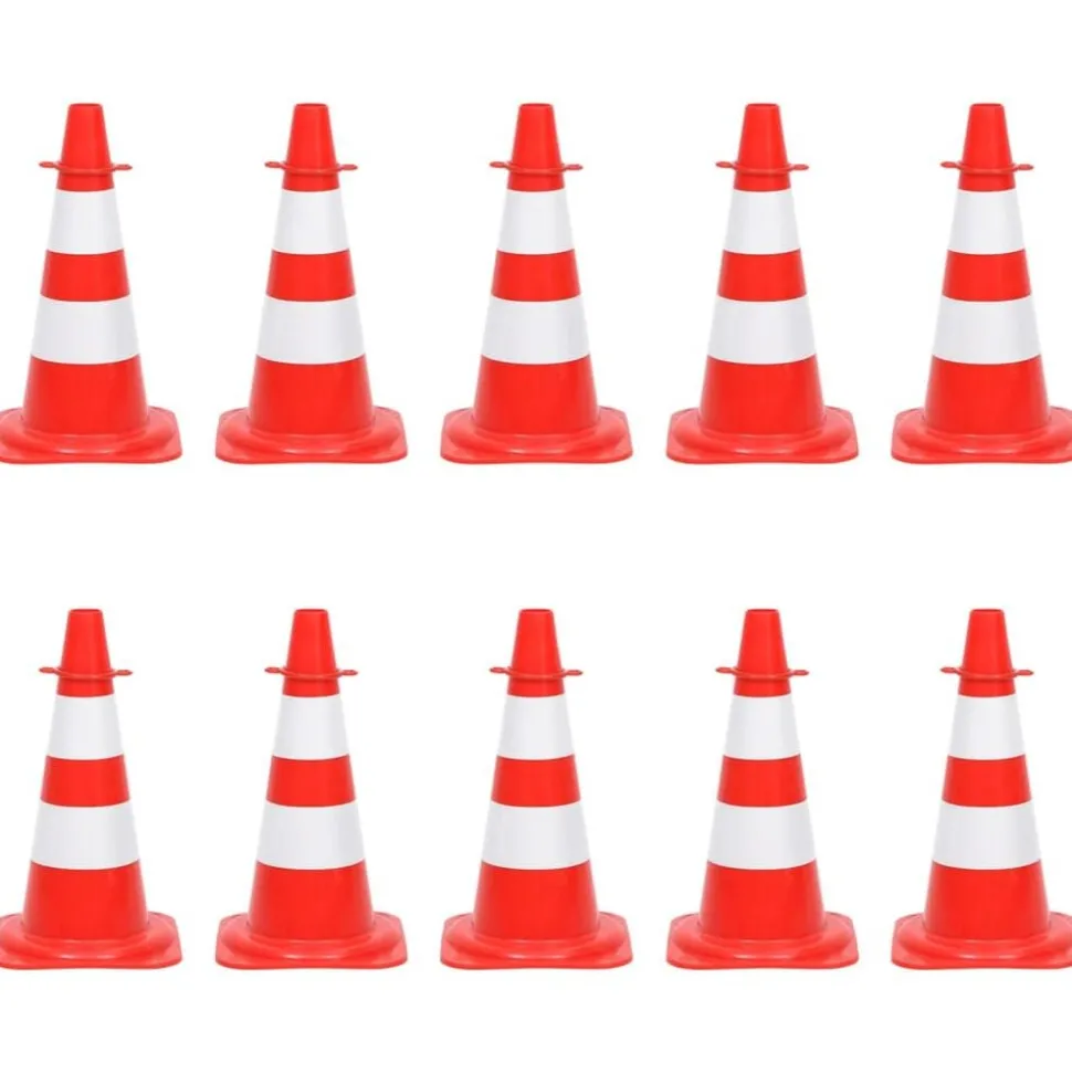 vidaXL Kegelset met ketting 10 m rood en wit