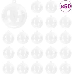 vidaXL Kerstbal Set 50 pcs Doorzichtig Ø 5 cm