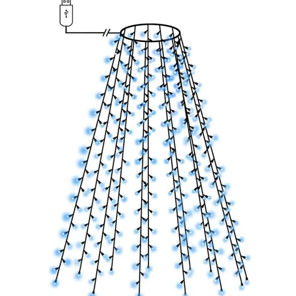 vidaXL Kerstboomverlichting met 150 LED's blauw net 150 cm