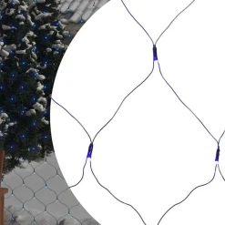 vidaXL Kerstnetverlichting 306 LED's binnen en buiten 3x3 m blauw