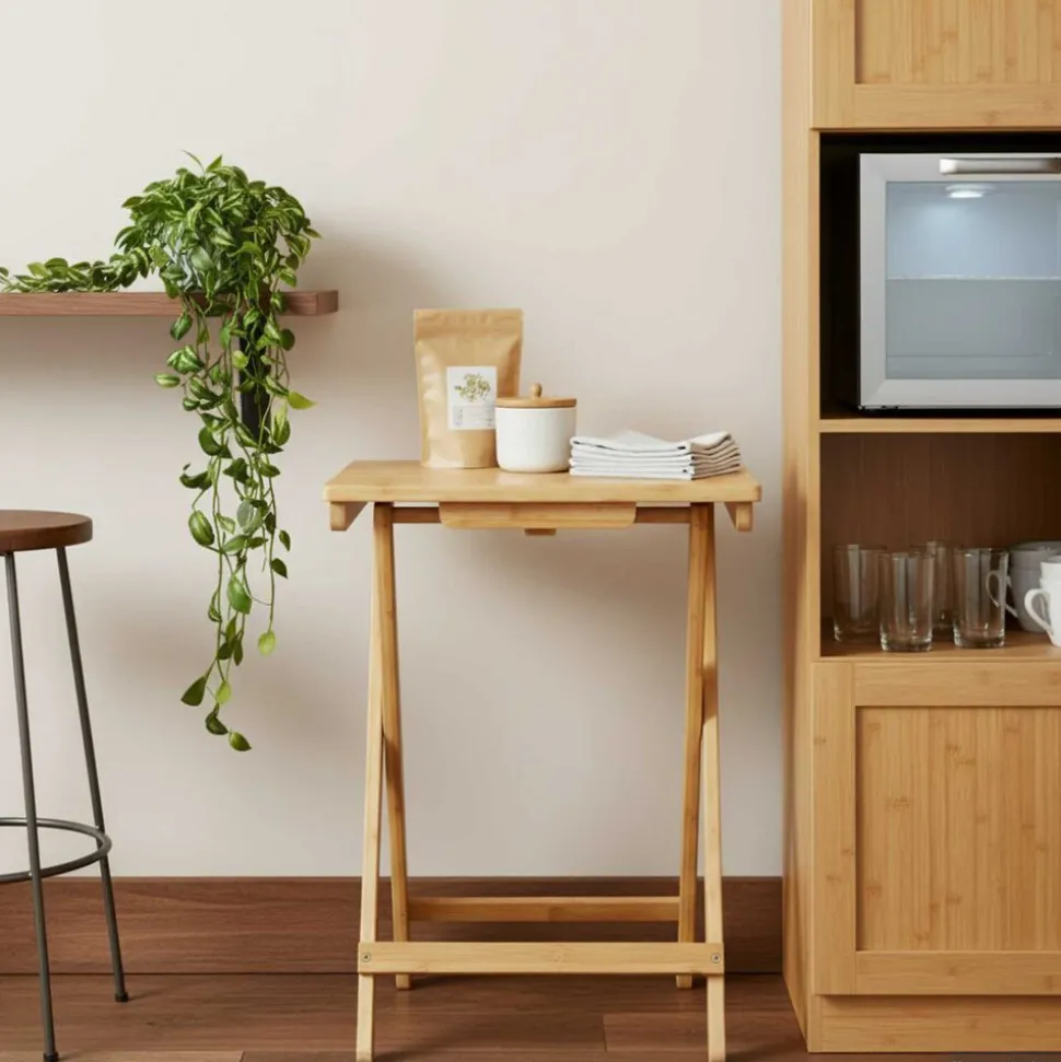 vidaXL Keuken Tafel Naturel 40 x 30 x 53,5 cm Bamboe
