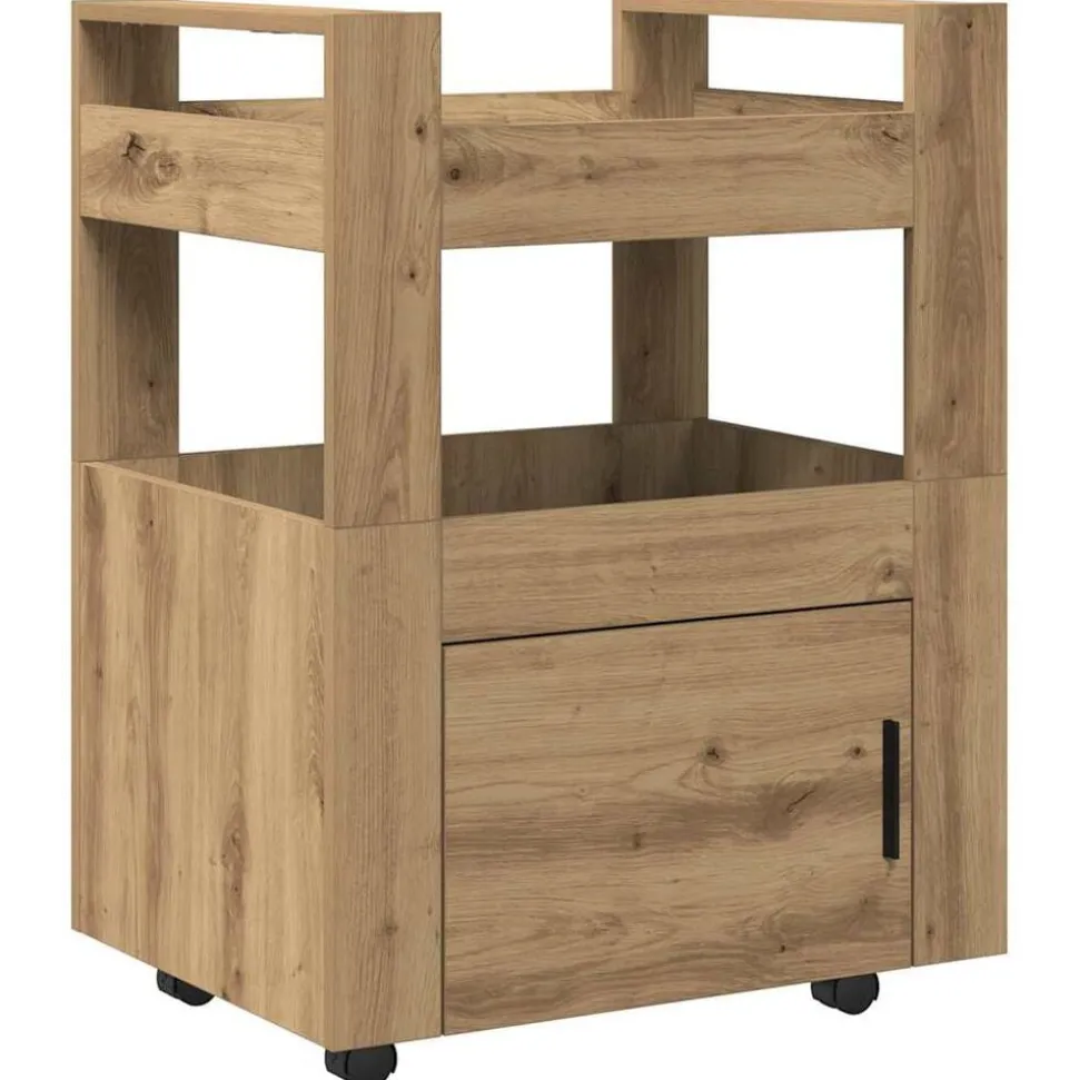 vidaXL Keuken Trolley artisanaal eikenkleurig 60 x 45 x 80 cm