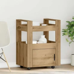 vidaXL Keuken Trolley artisanaal eikenkleurig 60 x 45 x 80 cm
