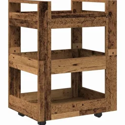 vidaXL Keuken Trolley Eikenhout 60 x 45 x 80 cm Bewerkt hout